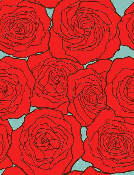 Rosor. sömlös floral bakgrund. vektor illustration. — Stock vektor
