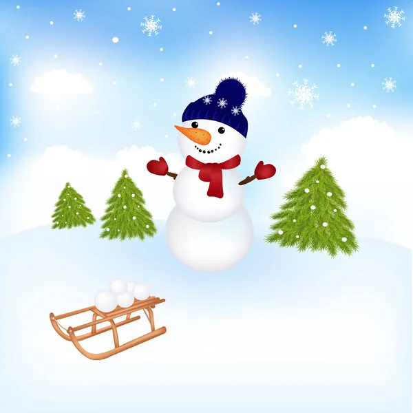 Homem de neve de Natal — Vetor de Stock