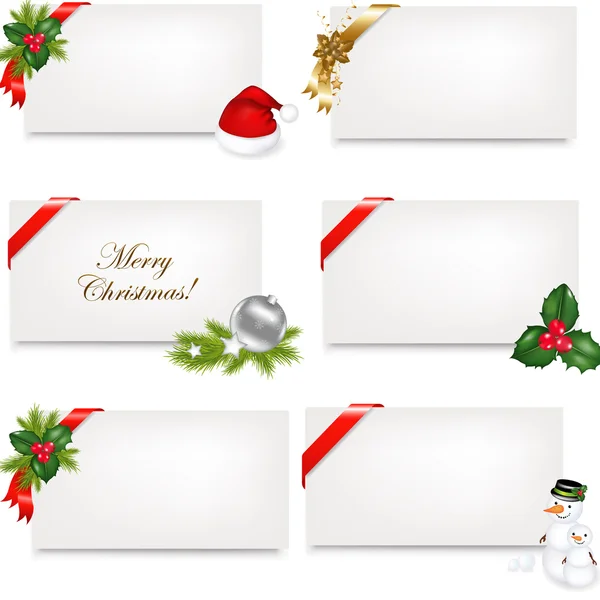 Set de etiquetas de regalo en blanco de Navidad — Archivo Imágenes Vectoriales