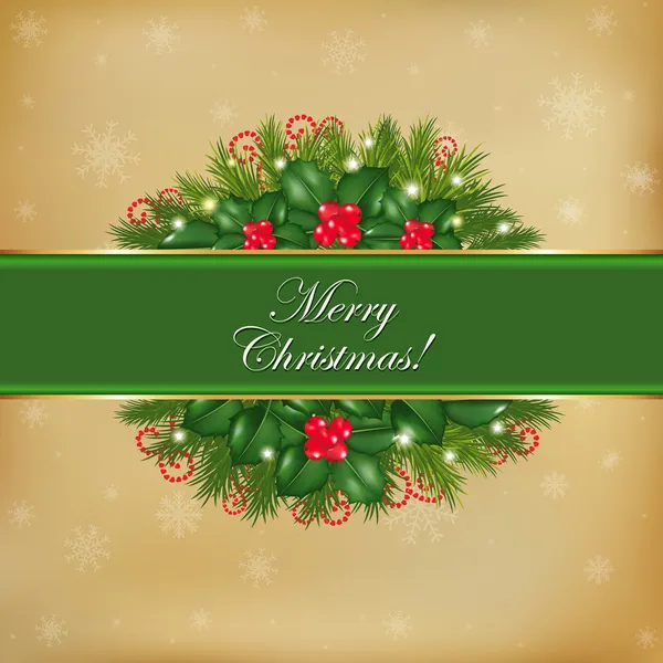 Veselé staré vánoční přání — Stockový vektor