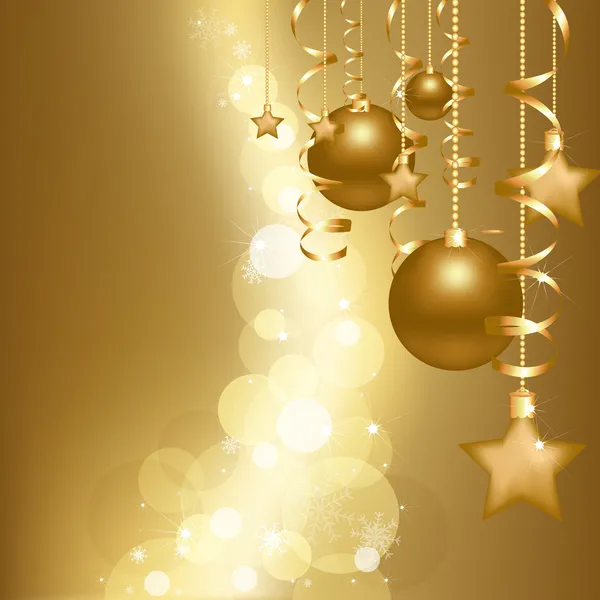 ゴールドのクリスマス カード — ストックベクタ
