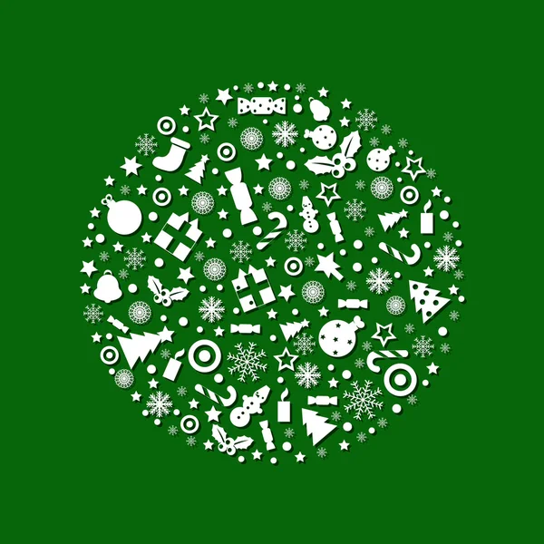 Christmas ball och grön bakgrund — Stock vektor