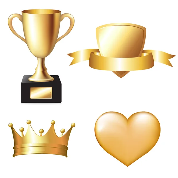 Trophée d'or ensemble — Image vectorielle