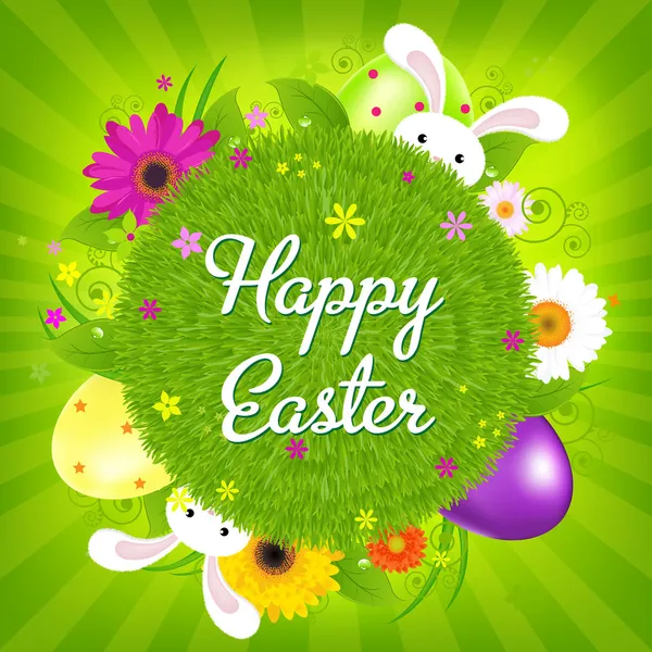 Renkli mutlu Paskalya kartı — Stok Vektör