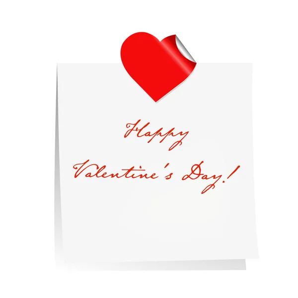 Happy Valentines Day Blank Note Paper — Stock Vector