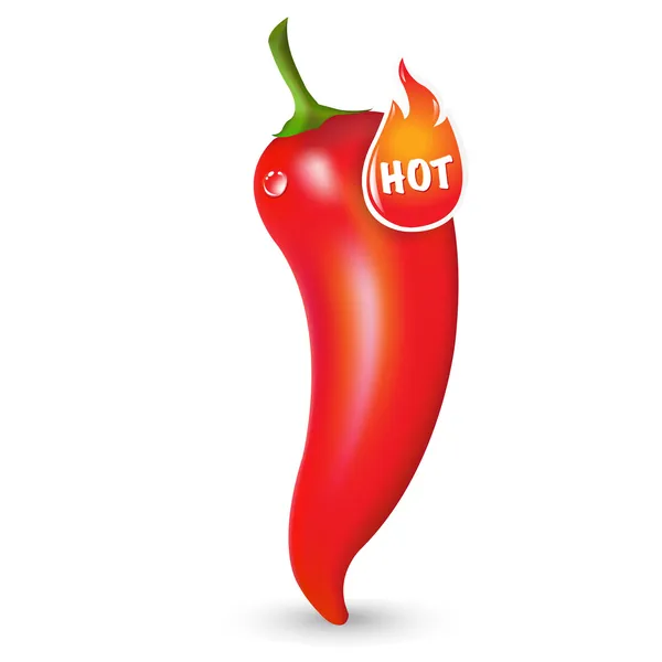 Red Hot Pepper With Label — Stock Vector