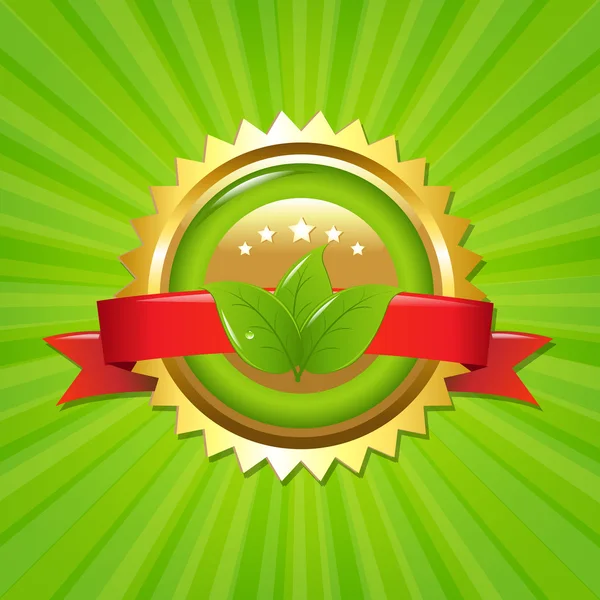 Etiqueta ecológica con Sunburst — Vector de stock