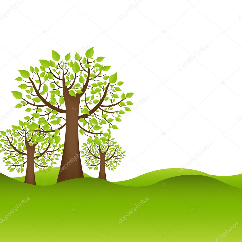 Background With Trees Stock Vector Image by ©adamson #9761250