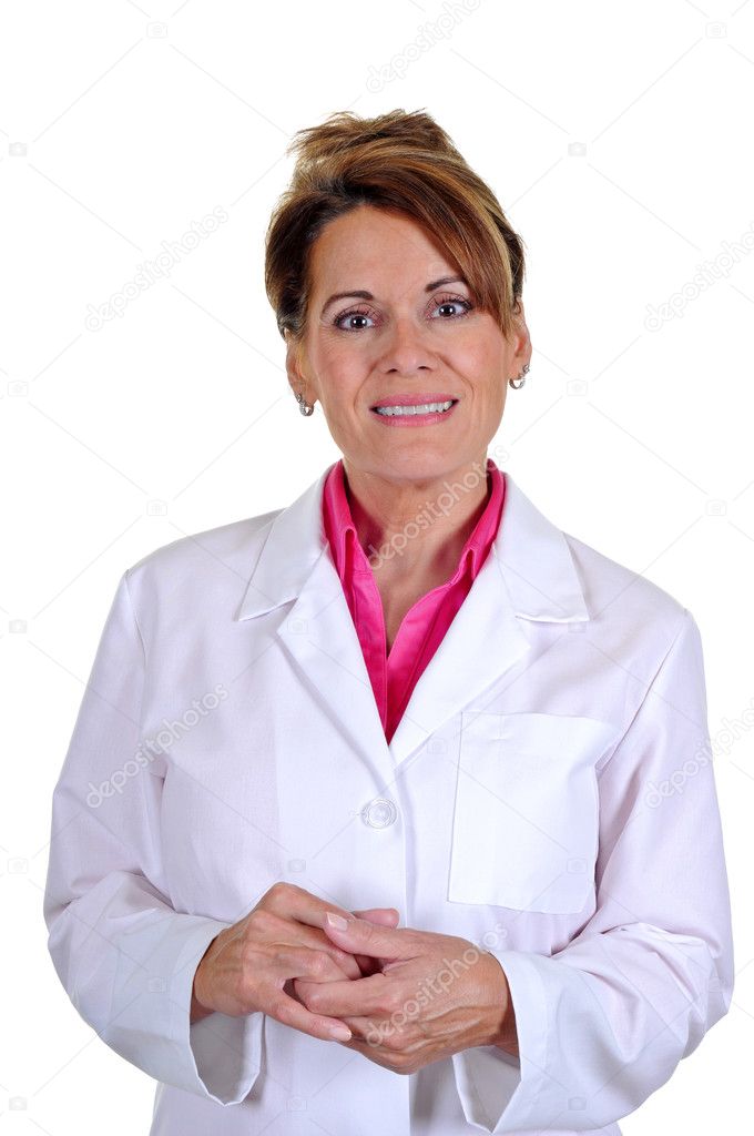 Attractive Woman Wearing a Lab Coat