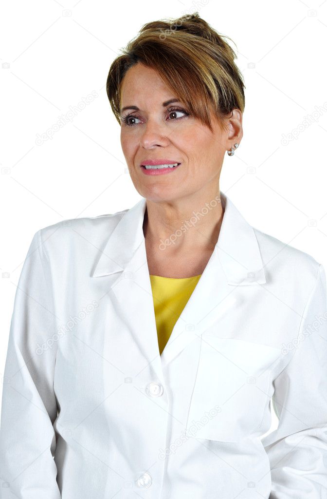 Attractive Woman Wearing a Lab Coat