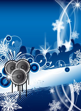 Christmas winter party flyer clipart