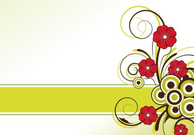 abstract floral design with text area clipart