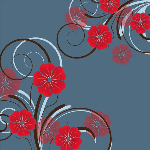 Abstract floral design met bloemen — Stockvector