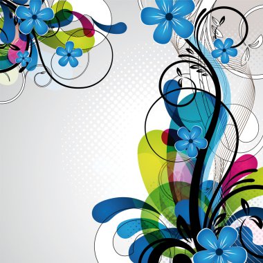 Colorful happy floral design clipart