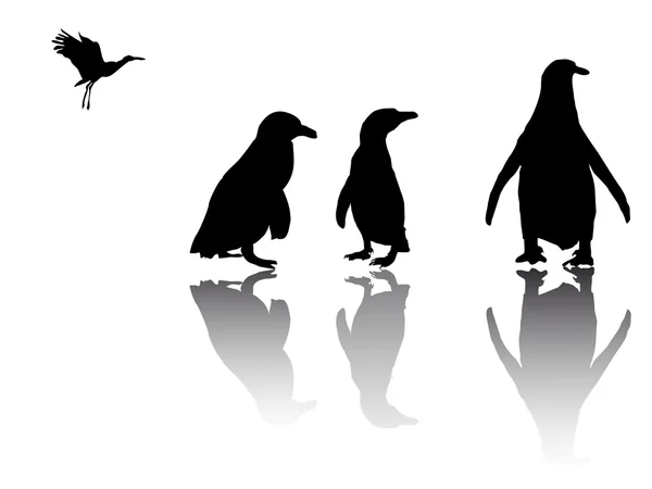 Küçük penguen grubu — Stok Vektör