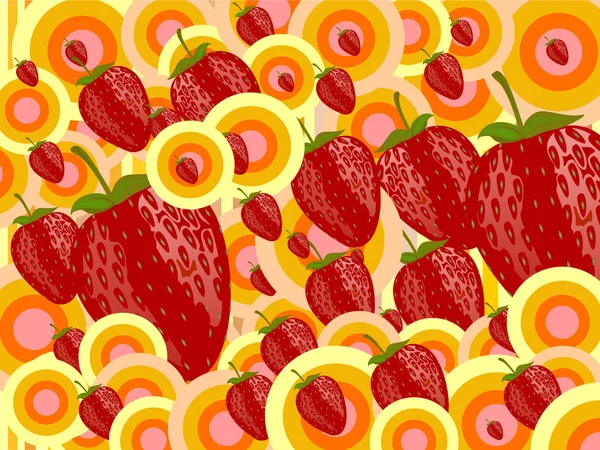 Söta röda jordgubbar — Stock vektor