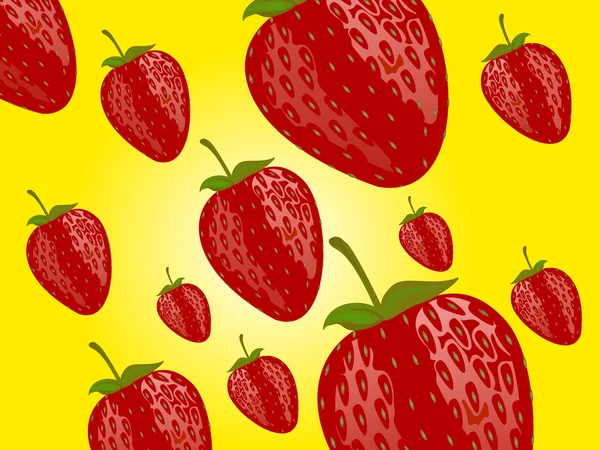 Sladké červené jahody — Stockový vektor