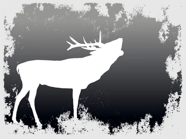 Silhouette of a deer — Stock Vector