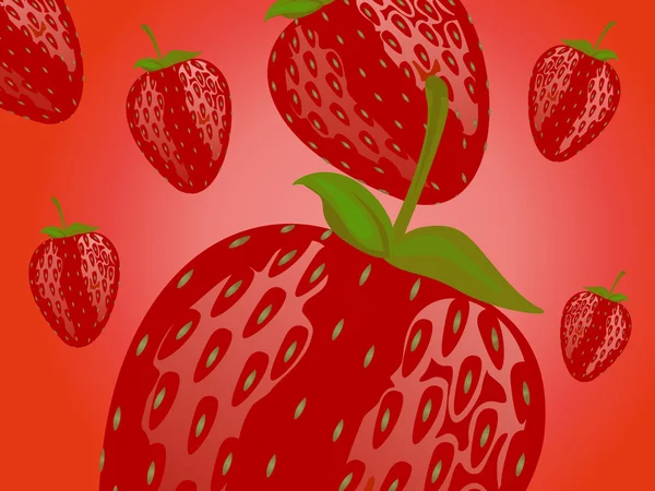 Rode aardbeien — Stockvector