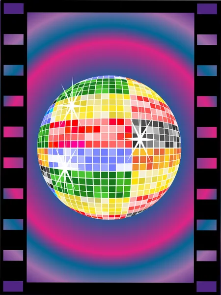 Colored mirror ball — Stock Vector