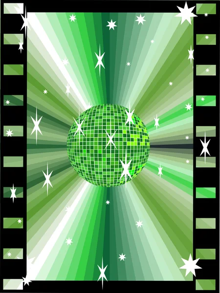 Vihreä peili pallo — vektorikuva