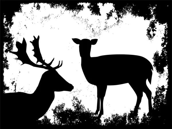 Silhouette of a doe — Stock Vector