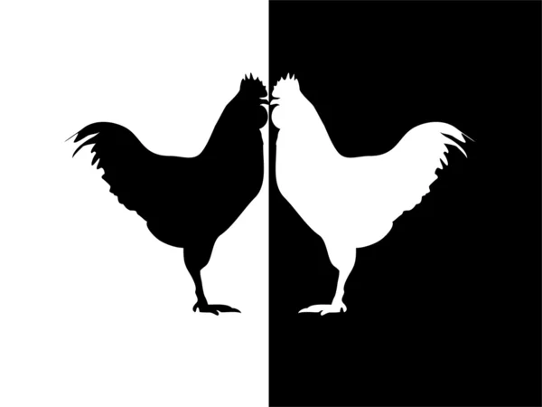 Silueta de gallo — Vector de stock