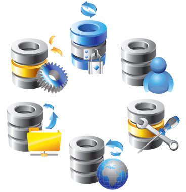 Database - Web Hosting Icons clipart