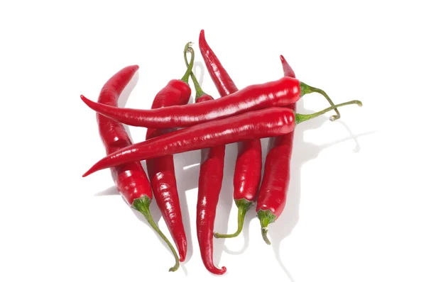 Seven red burning pepper — Stock Photo, Image