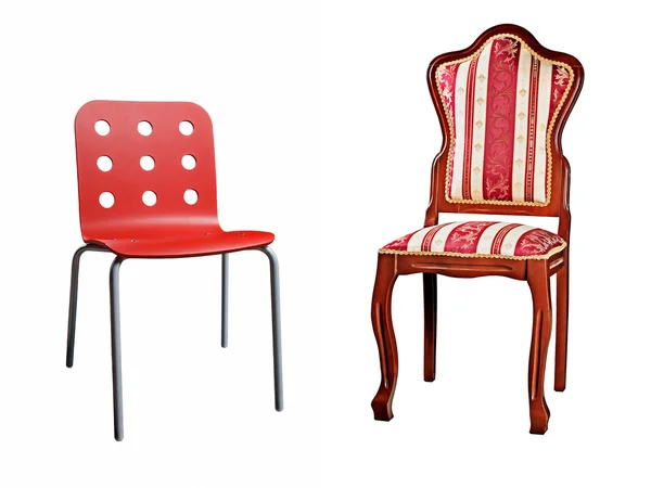 Två stolar isolerad på vit — Stockfoto