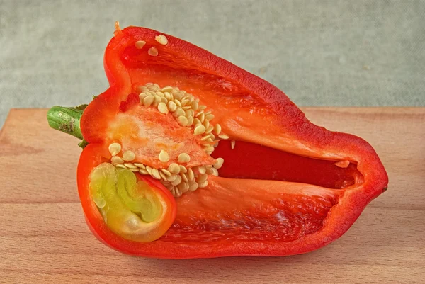 Half of red sweet pepper — Stock Photo, Image