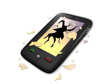 Broken smartphone illustration clipart