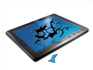 Broken tablet pc illustration clipart