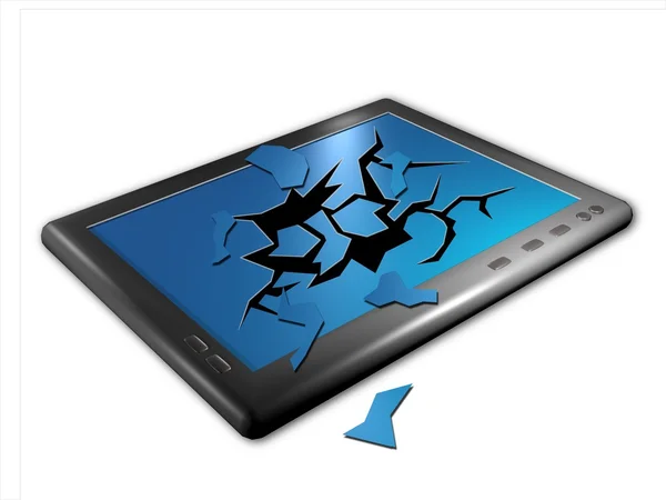 Illustrazione di rotto tablet pc Foto Stock