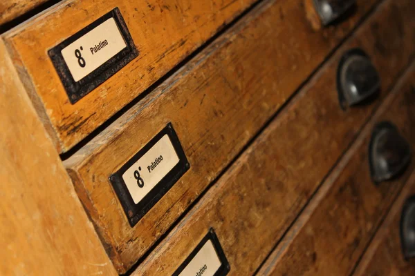 Letterpress drawers — Stock Photo, Image