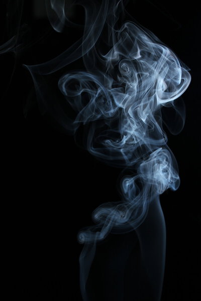 An abstract smoke picture in front of a black background