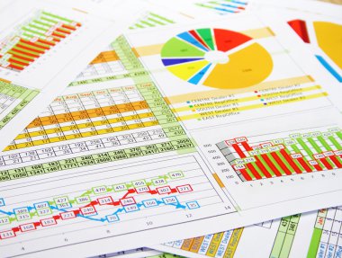 Colorful Sales Report in Digits, Graphs and Charts