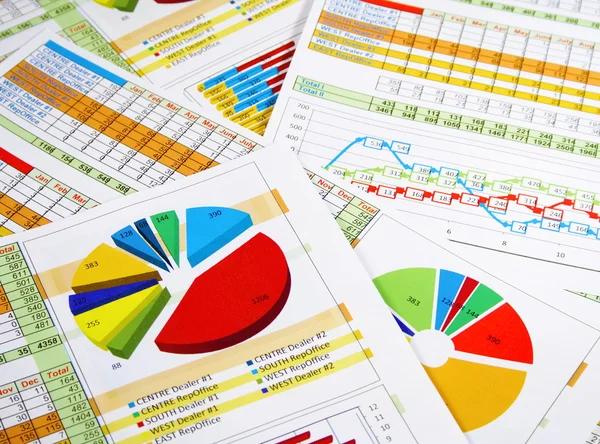 stock image Annual Report in Graphs and Diagrams
