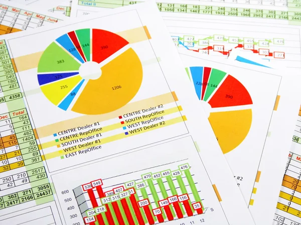 Sales Report in Graphs and Charts — Stock Photo, Image
