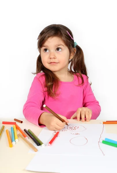 Malá holčička, kresba — Stock fotografie
