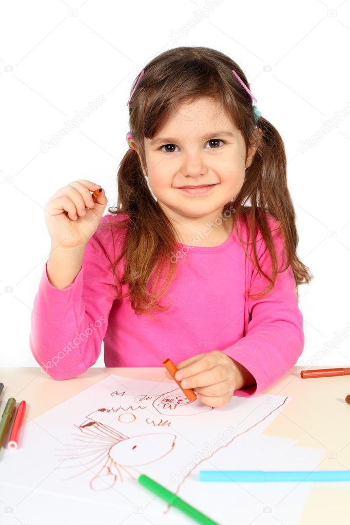 Little Girl Drawing