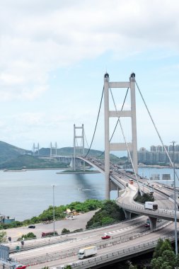 Tsing Ma Bridge in Hong Kong clipart