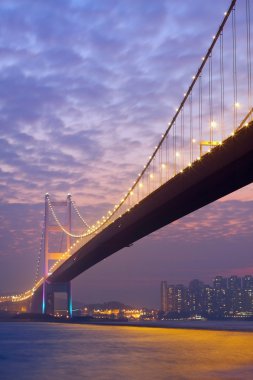 Bridge at sunset moment, Tsing ma bridge clipart