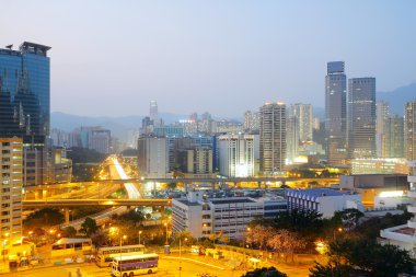 Kentsel şehir gece, hong kong