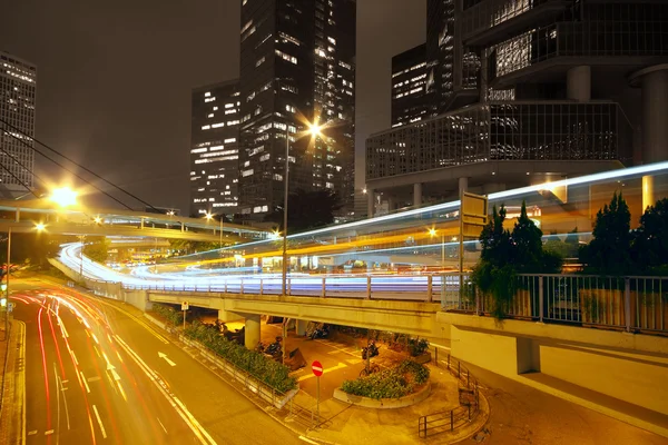 stock image Modern city traffic at night