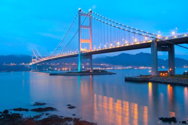 Tsing ma bridge sunset clipart