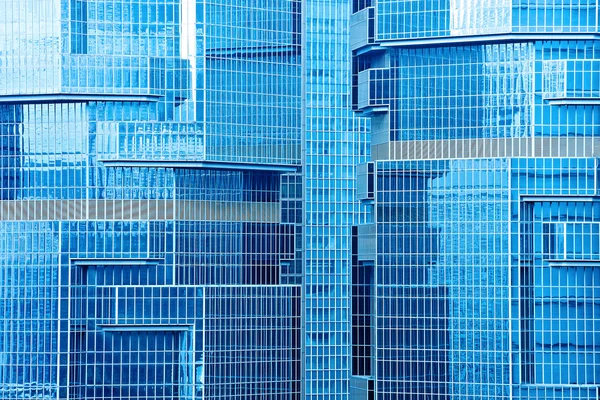 Abstrakte Textur aus blauem Glas moderne Gebäude Wolkenkratzer — Stockfoto