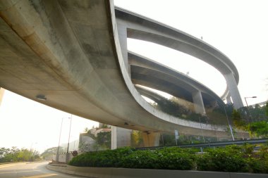 Highway in hong kong and sky in sunset clipart