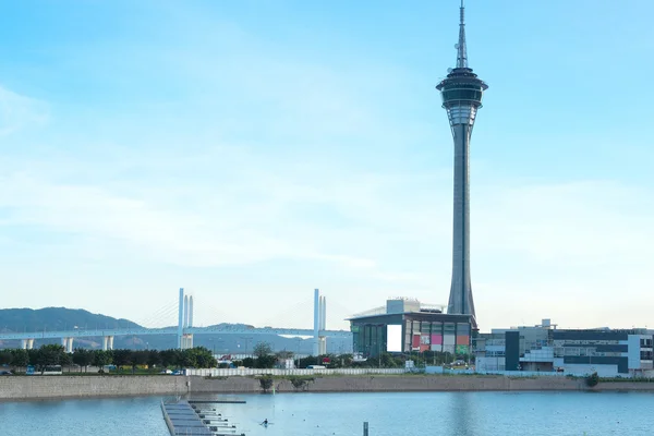 Paisaje urbano de Macao con famosa torre itinerante — Foto de Stock