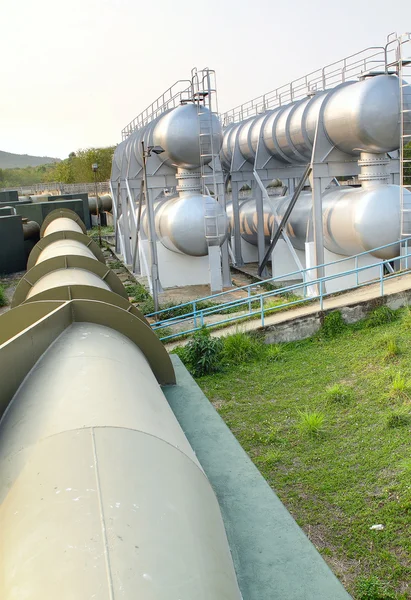 Oil tanks and pipes outdoor at day — Stock Photo, Image